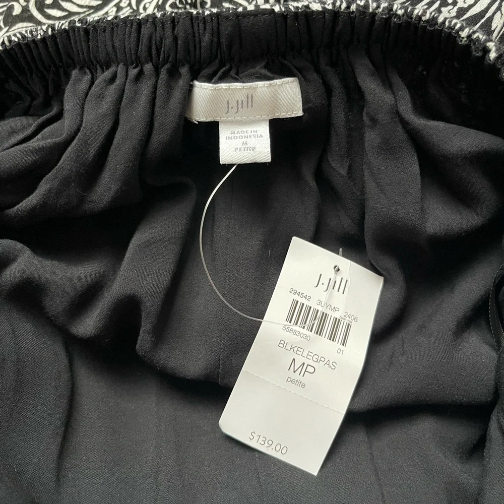 J. Jill Black Paisley Halter Maxi Dress Petite Medium NWT - Picture 4 of 5